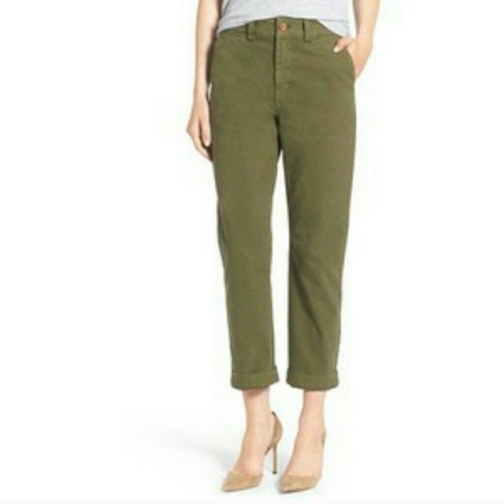 NYDJ ALINA Convertible Ankle Lift Tuck Denim Olive Green Skinny Jeans High Rise - Picture 8 of 8
